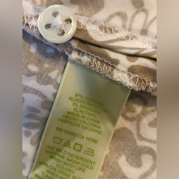 Sigrid Olsen Tan and White Floral Button Up - Picture 5 of 6